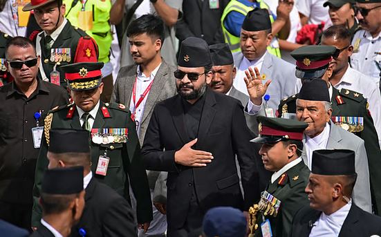 Kathmandu Mayor and former rapper Balendra Shah attends the Indrajatra festival at Kathmandu Durbar Square. Photo: Reuters